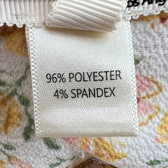 monteau Yellow Pink Floral Ruffle Sleeve Mini Dress Size Large Women’s - Picture 5 of 5